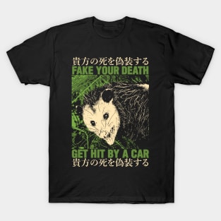 Fake Your Death Vintage Green Opossum T-Shirt